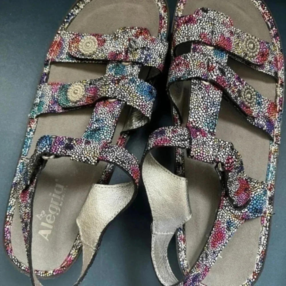 Alegria Black Sandals Multi-Strap Comfort Design